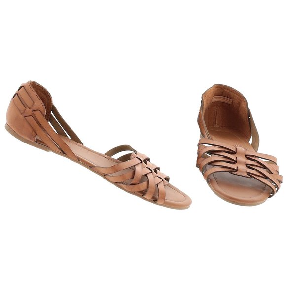 Sugar brown tan strappy flat sandals - Picture 3 of 7